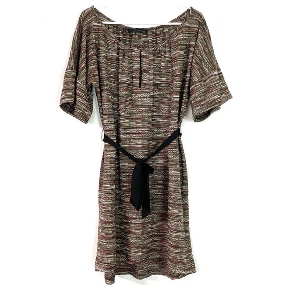 Patterson J Kincaid Earthy Tunic Dress Womens Size Small Tan Multi Multicolored - Picture 2 of 13